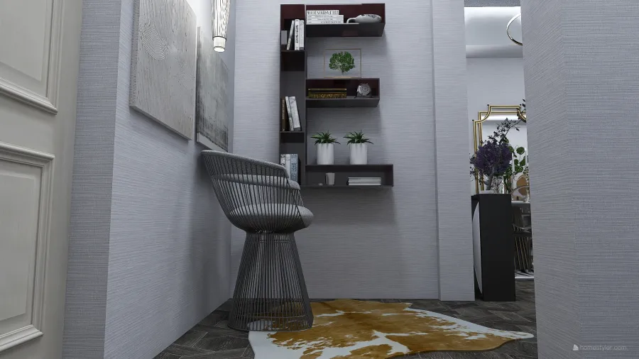 Modern White Grey Hallway 3d design renderings