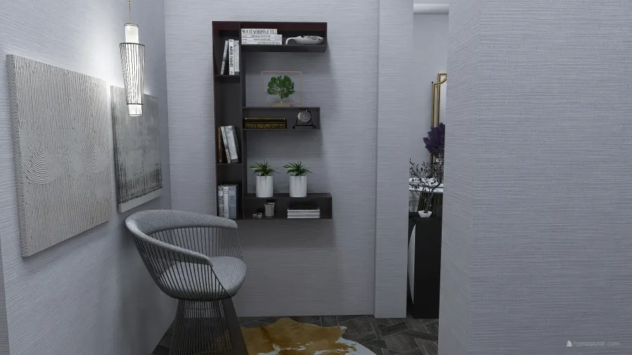 Modern White Grey Hallway 3d design renderings