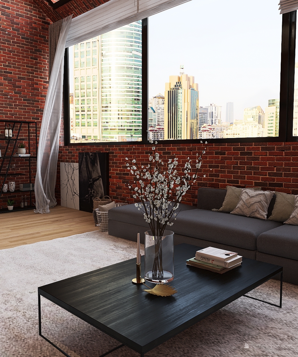 new york loft 3d design renderings