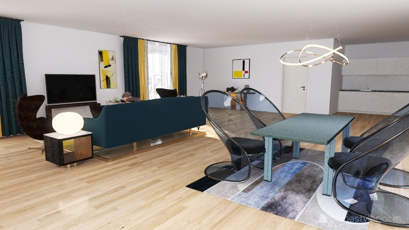 Progetto soggiorno Interior Design Render