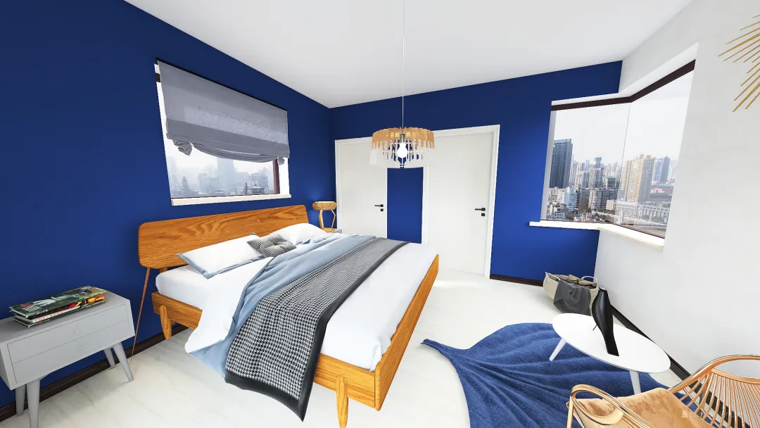 Pomieszczenie sypialniane 3d design renderings