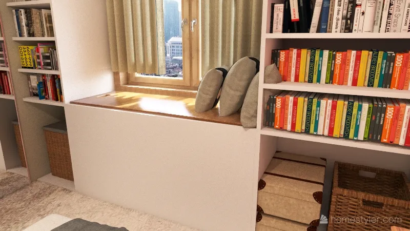Booklover's Bedroom 3d design renderings