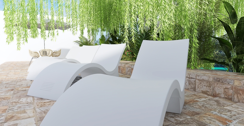 Hawaiian Resort Pool & Hotel Room Interior Design Render