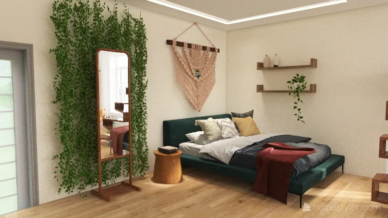 boho room & art deco lounge 3d design renderings
