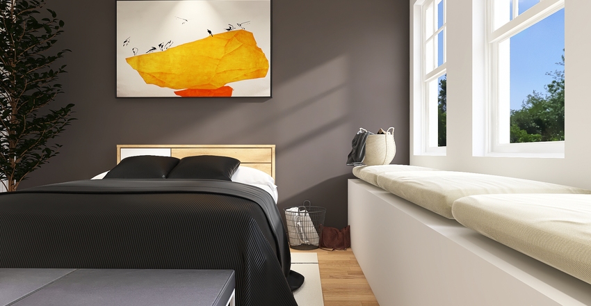 Pantone 2021 Yellow & Grey Home Interior Design Render
