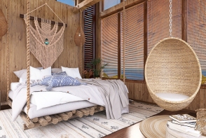 Rustic WabiSabi Two Tiny Homes Connected by a Central Sunroom Design Rendering
