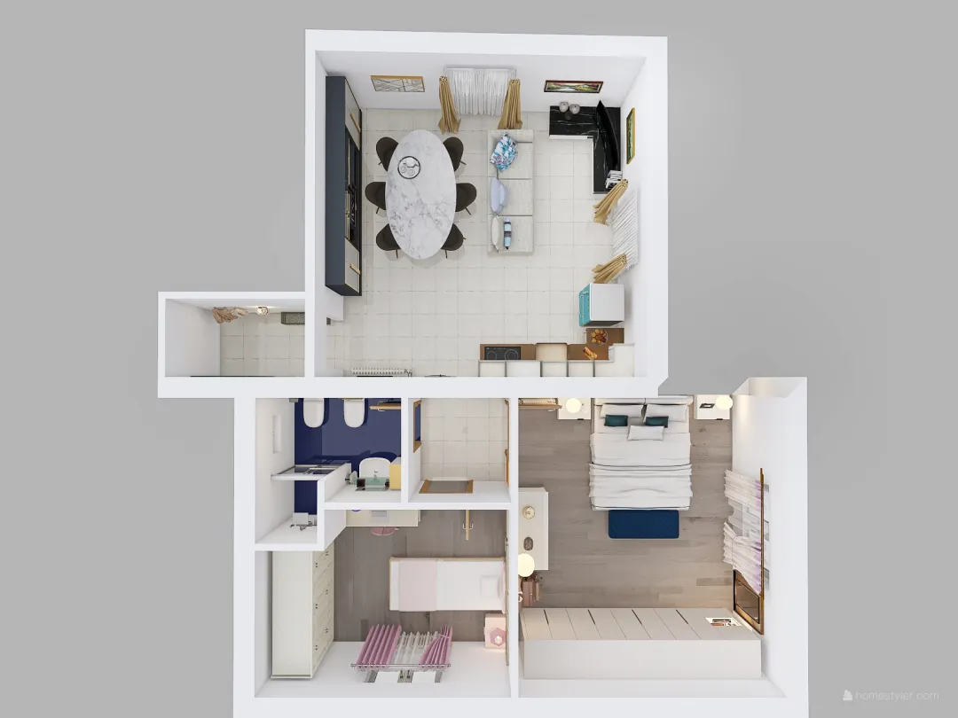 Appartamento E 3d design renderings