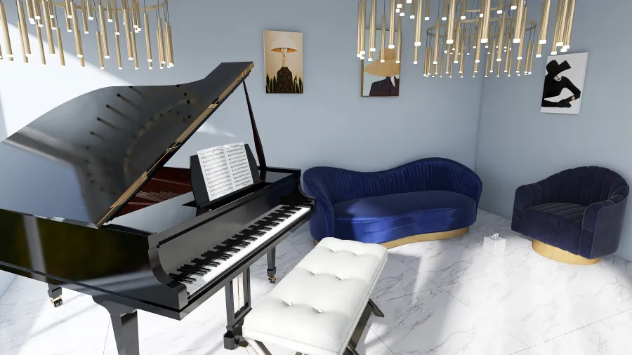 Piano room 3d design renderings