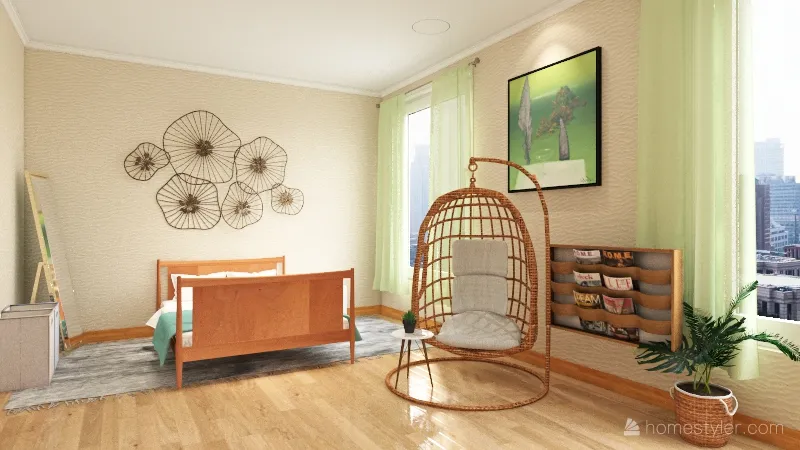 A Couple's Cozy Loft 3d design renderings