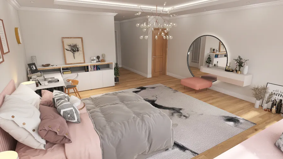 girl's bedroom 3d design renderings