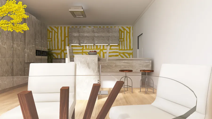 Pantone 2021 Yellow & Grey Home 3d design renderings