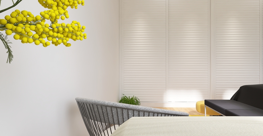 Pantone 2021 Yellow & Grey Home Interior Design Render