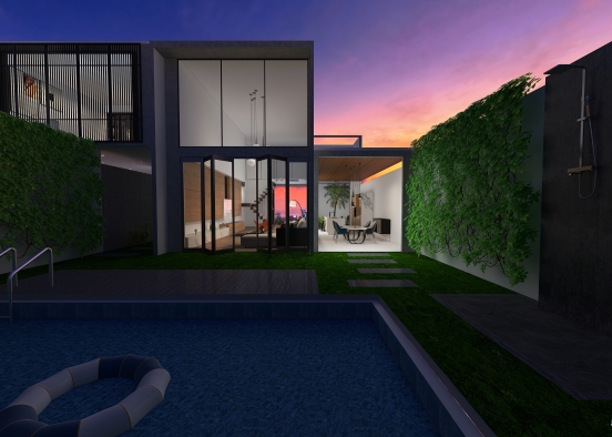 Multi Floor Demo 1 - Villa with outdoor garden Design Rendering