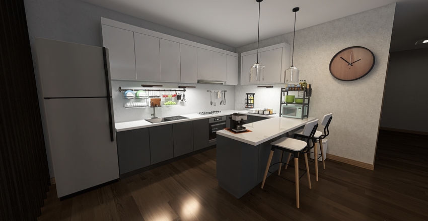 2 Bedroom Apartment Interior Design Render