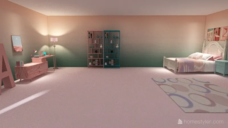 Pastel Bedroom 3d design renderings