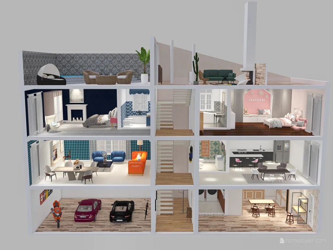 Dollhouse 3d design renderings