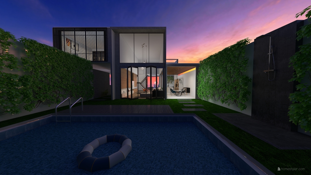 Multi Floor Demo 1 - Villa with outdoor garden 3d design renderings