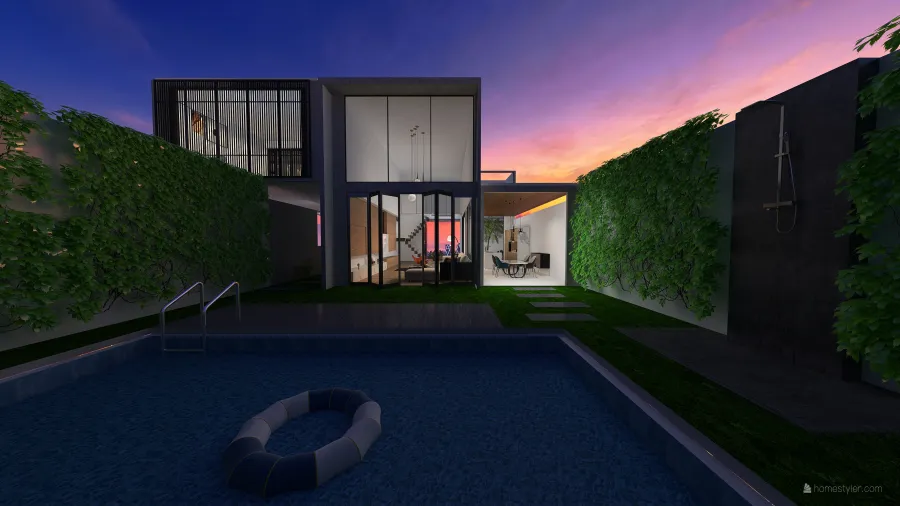 Multi Floor Demo 1 - Villa with outdoor garden 3d design renderings