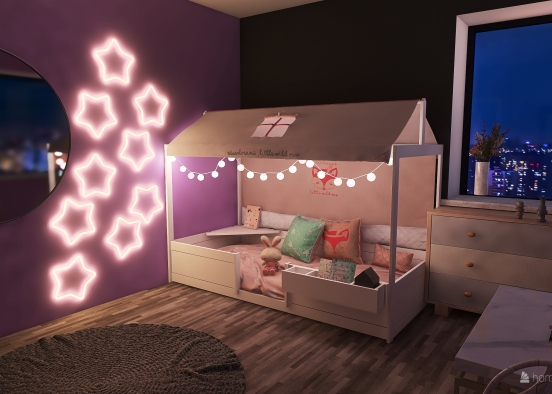bedroom for girl Design Rendering