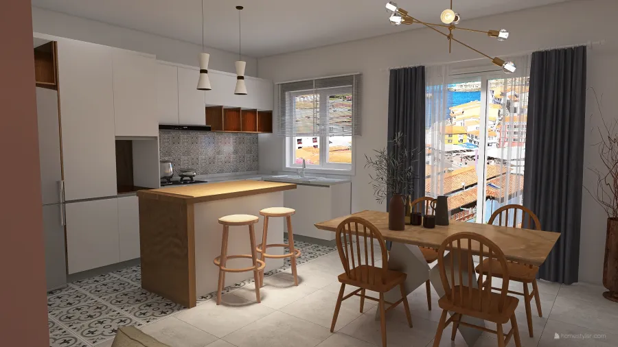 kitchen livin 3d design renderings