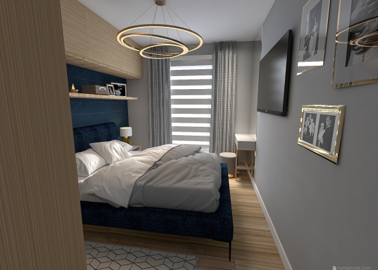 Small bedroom glamour/modern Design Rendering
