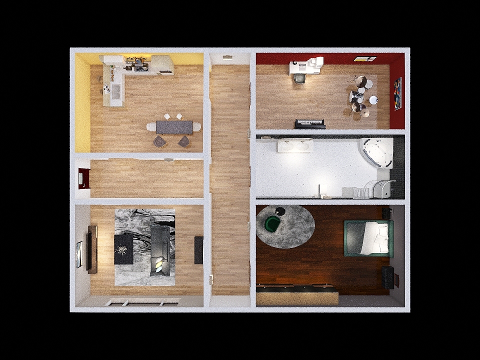 Taylor McCue- Floor Plan 1 3d design renderings