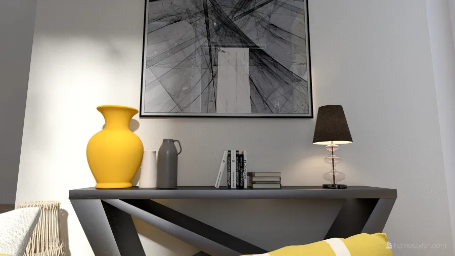 Bauhaus Modern Pantone Yellow Grey Black WarmTones 3d design renderings