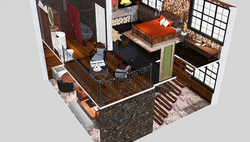 Mountain 1 Bedroom Cabin 3d design picture 94.88