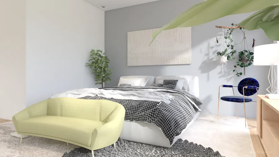 Bedroom, Bathroom, And Office/Lounge 3d design renderings