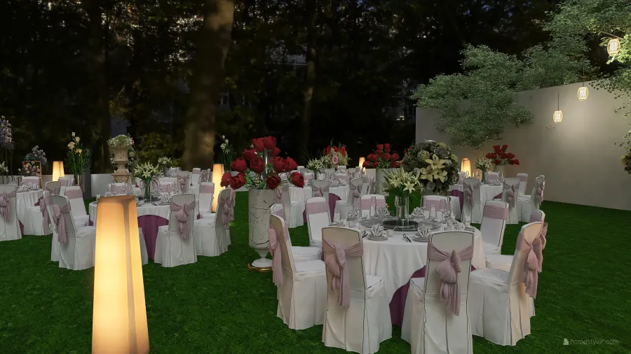 Wedding Reception 3d design renderings