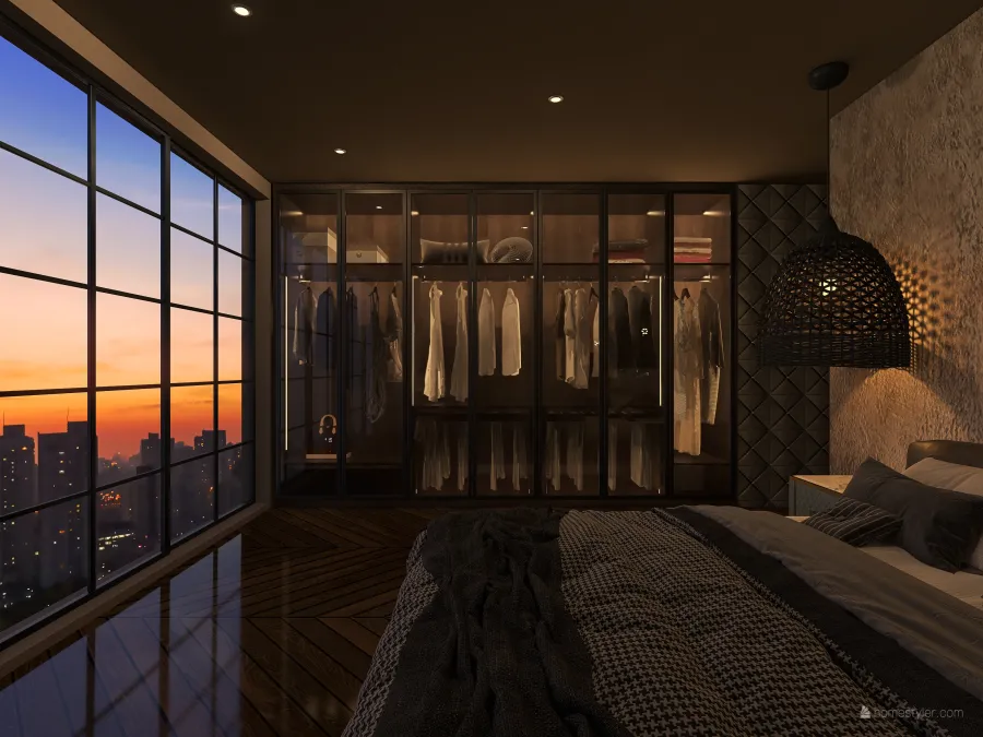 Dormitorio Industrial 3d design renderings