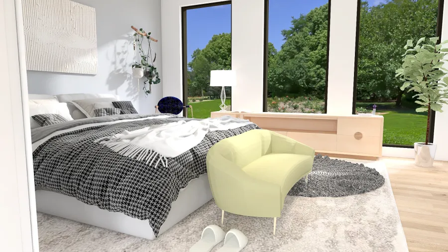 Bedroom, Bathroom, And Office/Lounge 3d design renderings