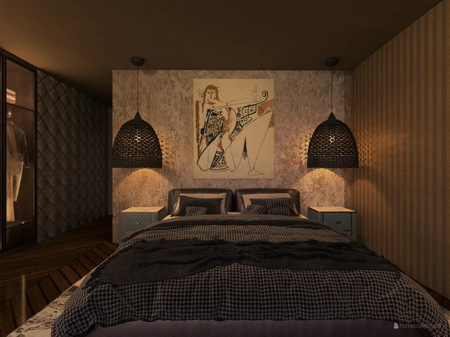 Dormitorio Industrial 3d design renderings