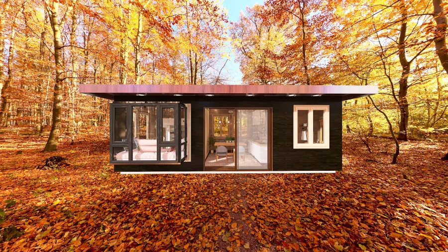 Compact Minimalist Tiny House 3d design renderings