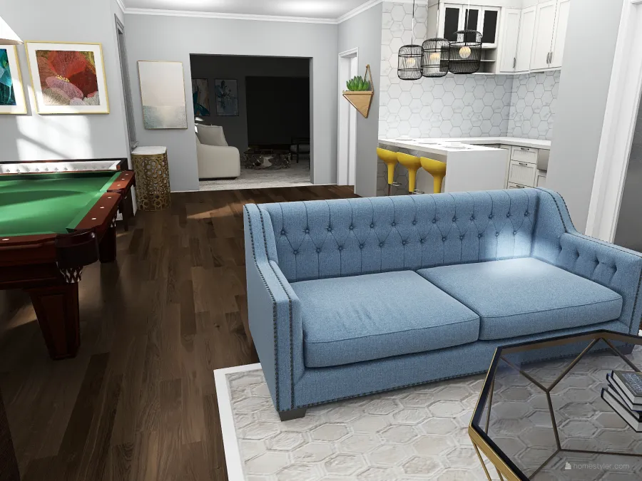 Billiard Room 3d design renderings