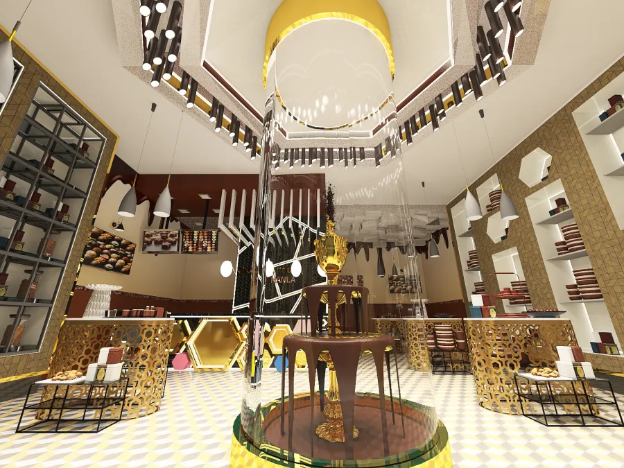 Chocolatt'e de Manila (100 sqm Chocolate/Candy shop) 3d design renderings