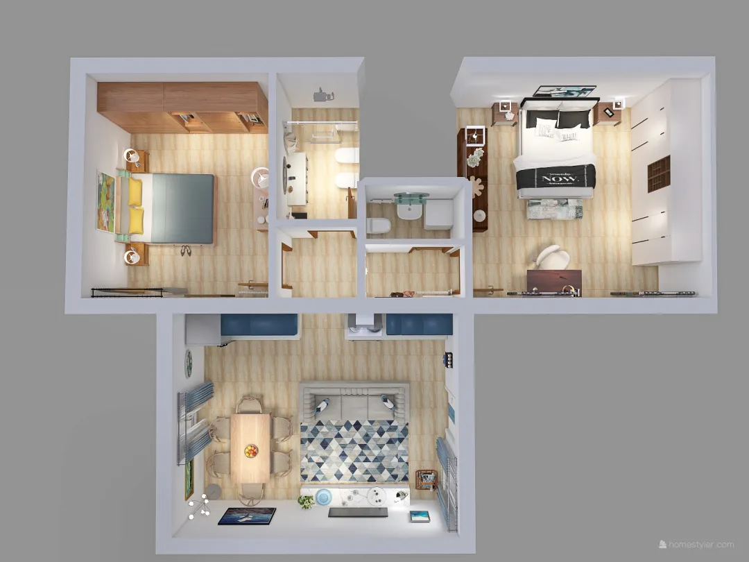 Appartamento B 3d design renderings