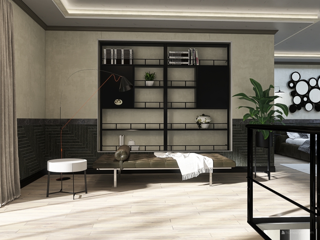Bauhaus Contemporary Two-storey apartment with Bauhaus model collection Black White 3d design renderings