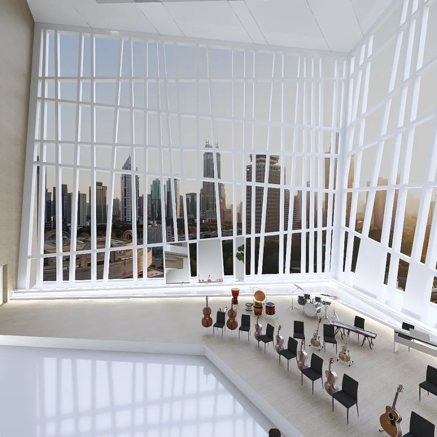 Contemporary Wisper Concert Hall White 3d design renderings