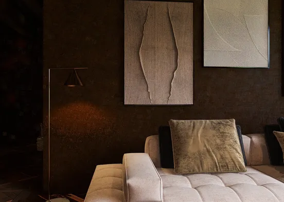 # #HSDA2020RESIDENTIAL brown livingroom and bathroom Визуализация дизайна