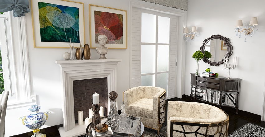 Residential - Small Appartment in Paris Interior Design Render