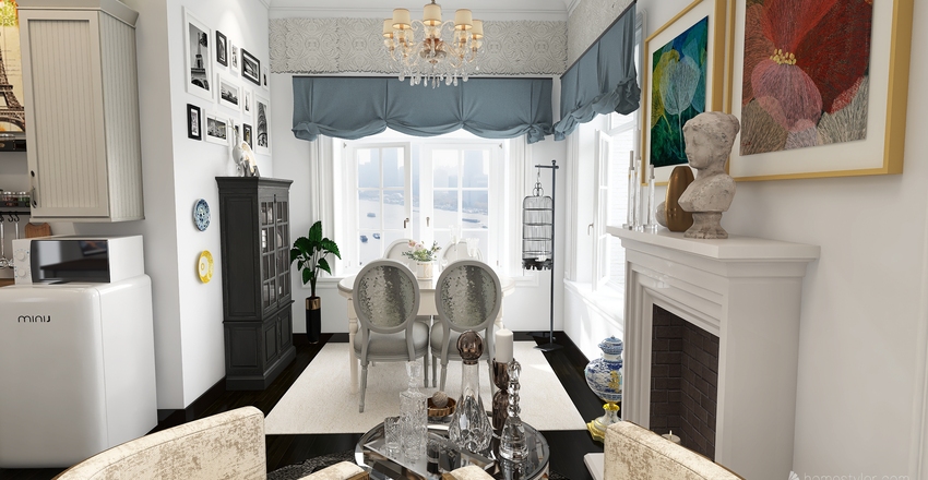 Residential - Small Appartment in Paris Interior Design Render