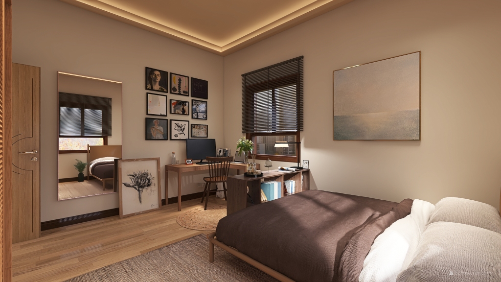Dark and Warm - A Residential Interior Project 3d design renderings