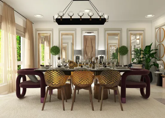 Cozy lux dining room Design Rendering