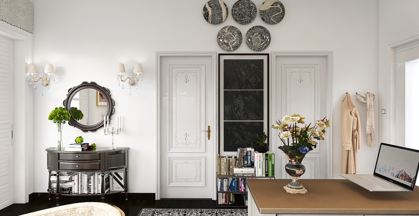 Residential - Small Appartment in Paris Interior Design Render