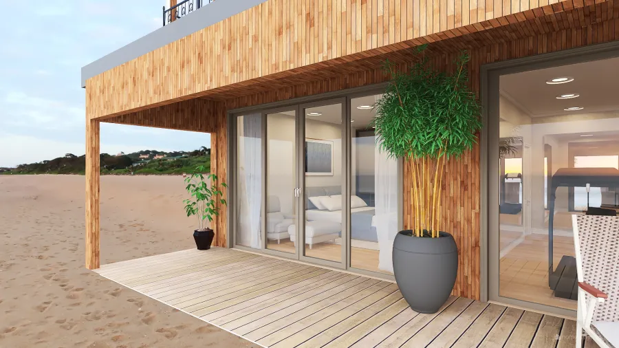 Beach Front Small Coastal HomeFron Small Coastal Home 3d design renderings