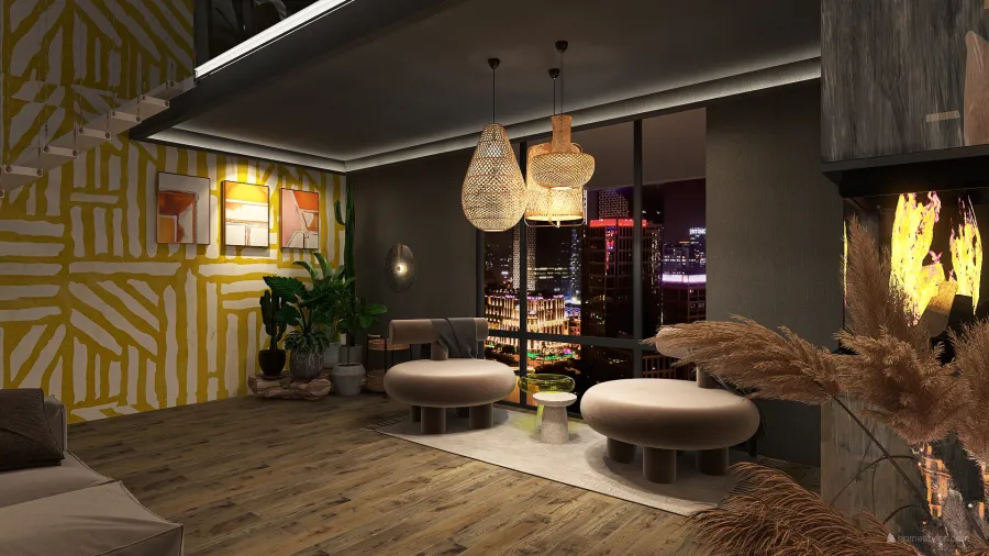 mezzanine saloon and bathroom 3d design renderings