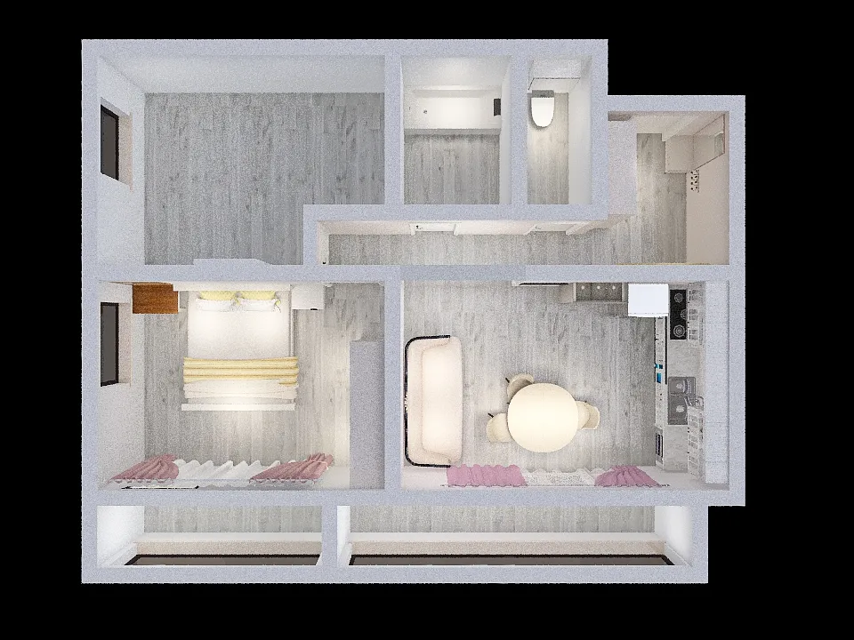 Квартира смена детской 3d design renderings