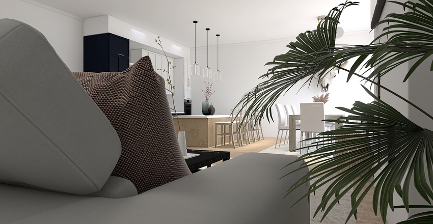 Petit appartement de style ferme moderne en Californie Interior Design Render