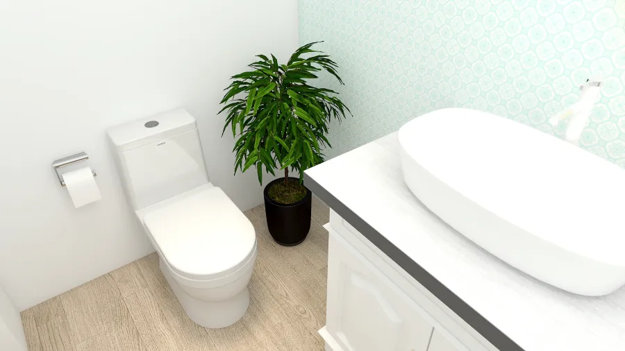 Contemporary Modern White Bathroom 3d design renderings